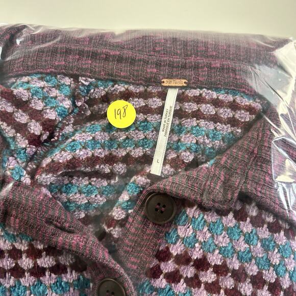 Free People Maggie Sweater Mini Short Dress Chunky Soft Collared Purple Large - Picture 16 of 16